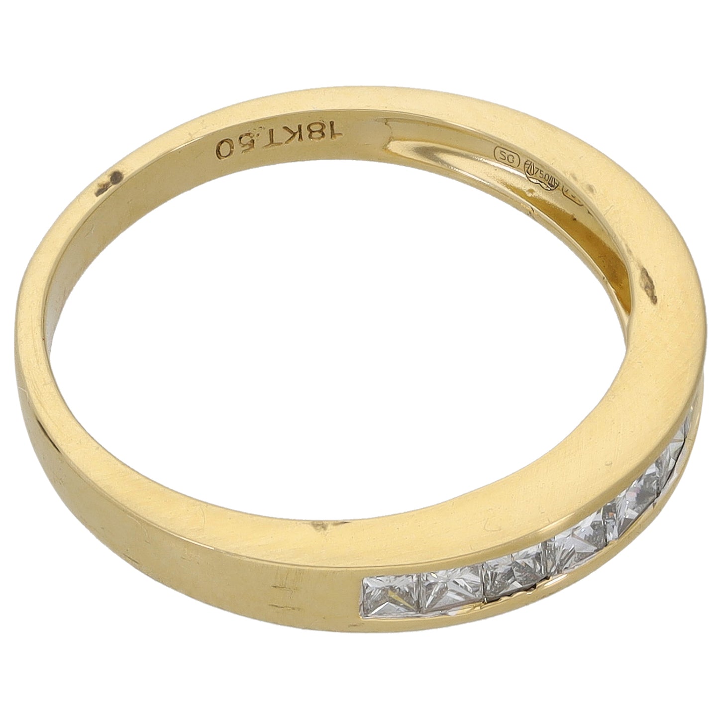 18ct Gold 0.58ct Diamond Half Eternity Ring Size N