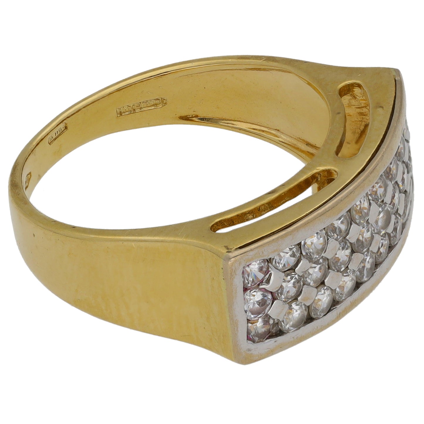 18ct Gold Cubic Zirconia Alternative Ring Size O