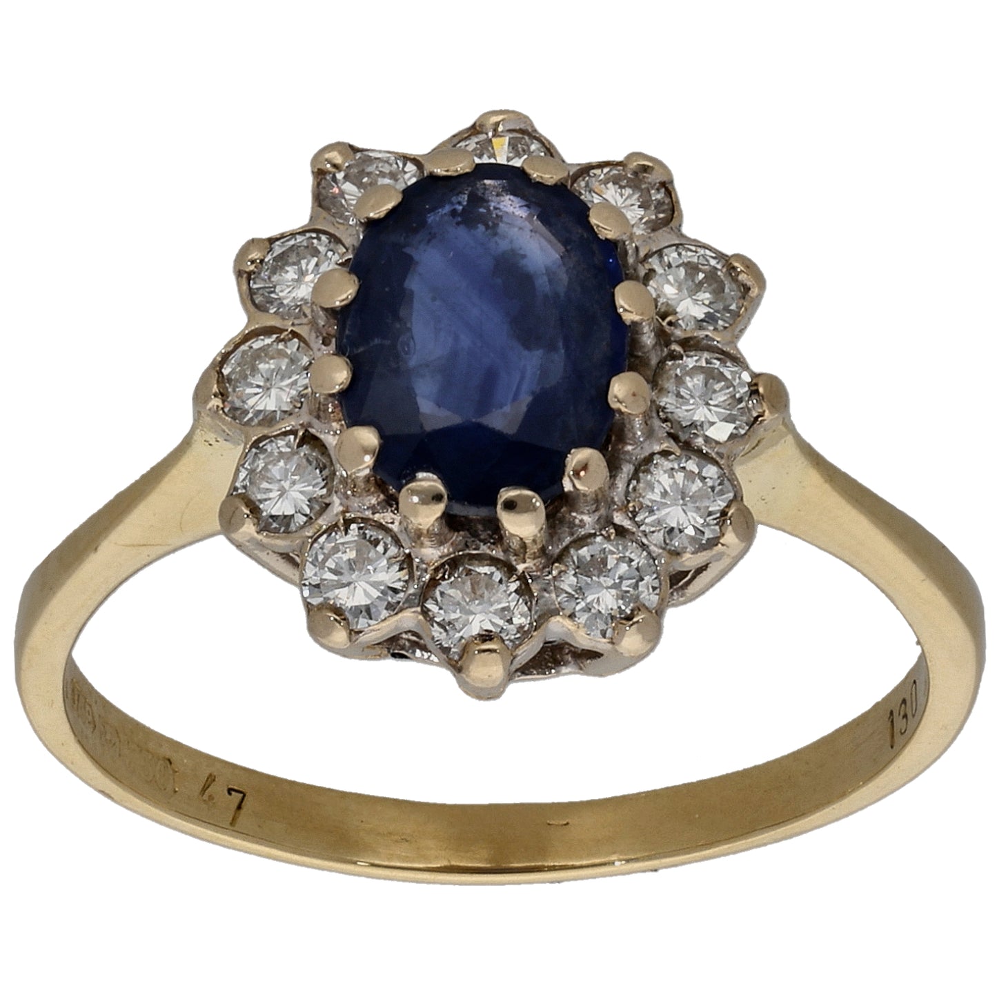 18ct Gold 0.36ct Diamond & Sapphire Dress/Cocktail Ring Size P
