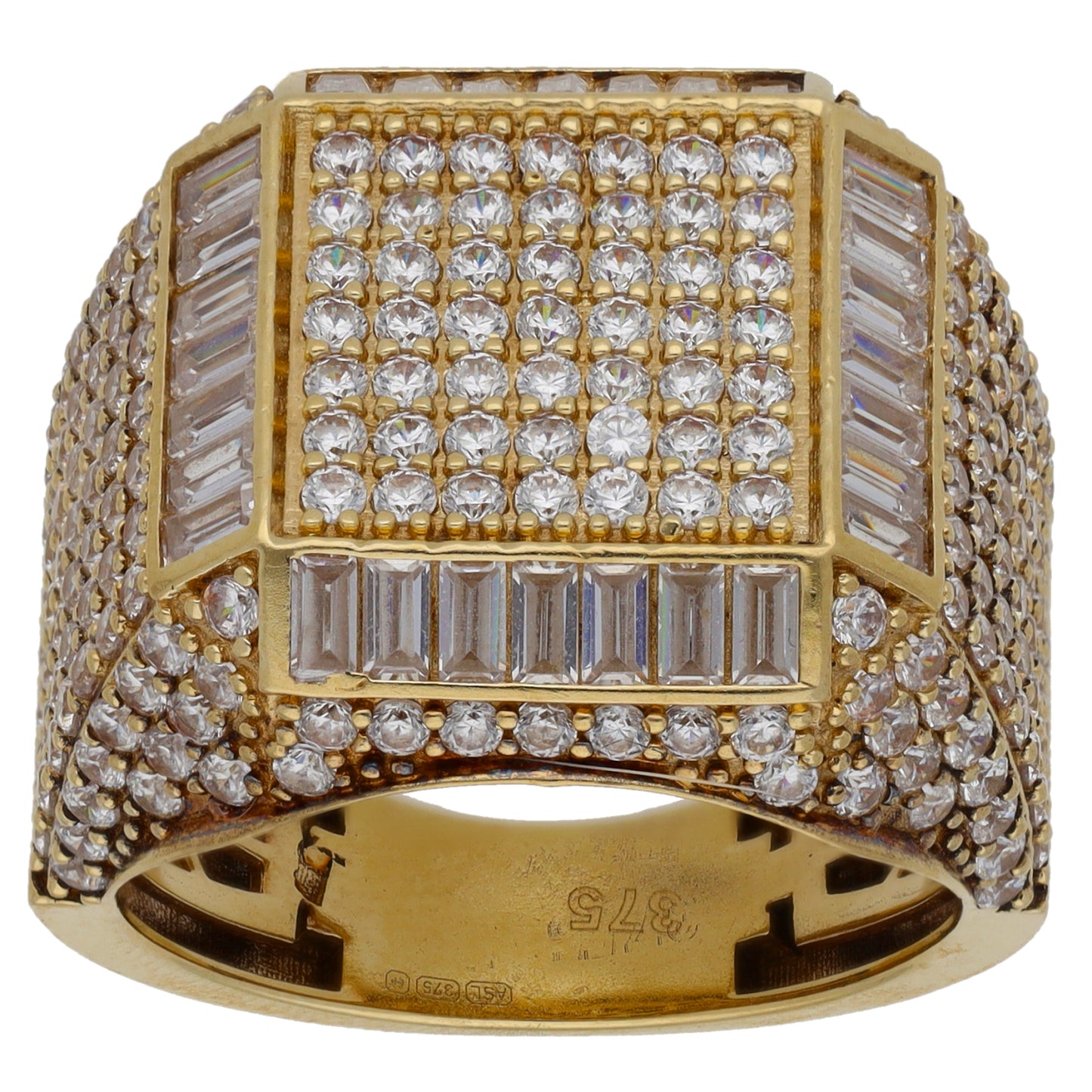 9ct Gold Cubic Zirconia Signet Ring Size U