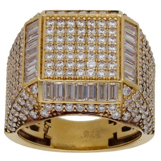 9ct Gold Cubic Zirconia Signet Ring Size U