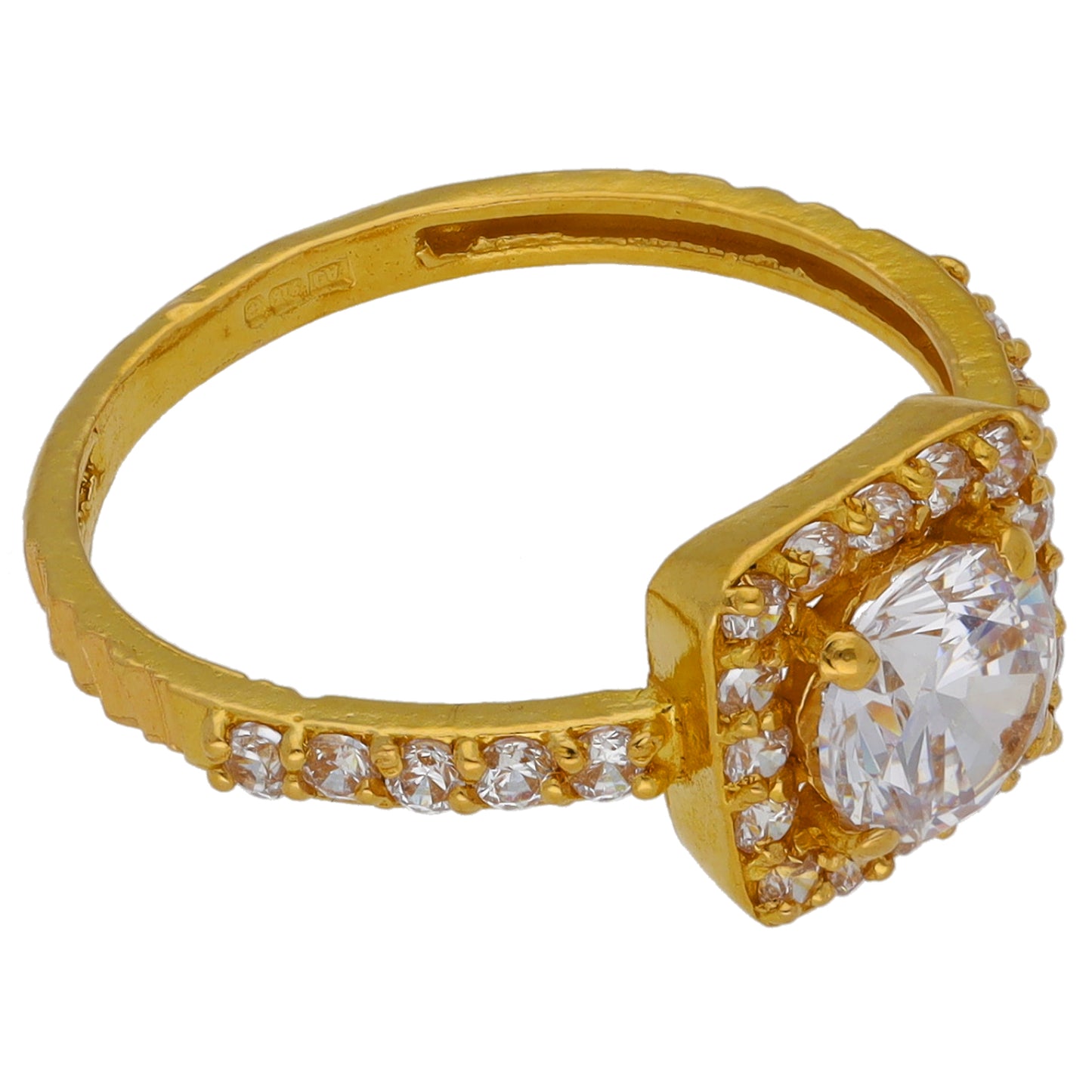 22ct Gold Cubic Zirconia Dress/Cocktail Ring Size M