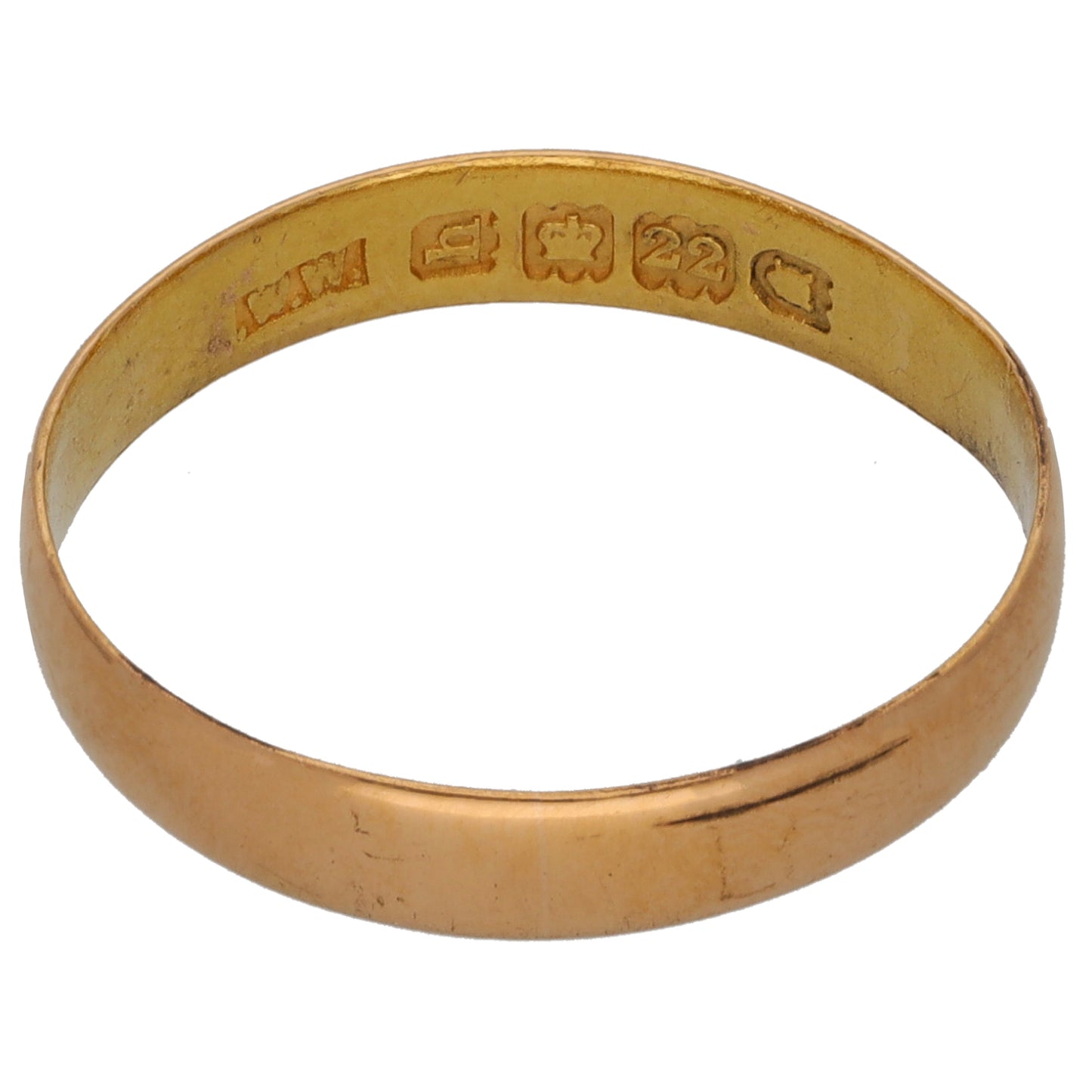 22ct Gold Plain Wedding Ring Size O