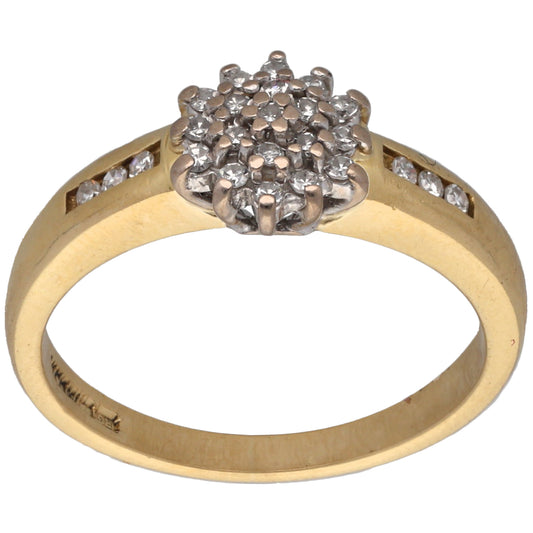 18ct Gold 0.22ct Diamond Cluster Ring Size L
