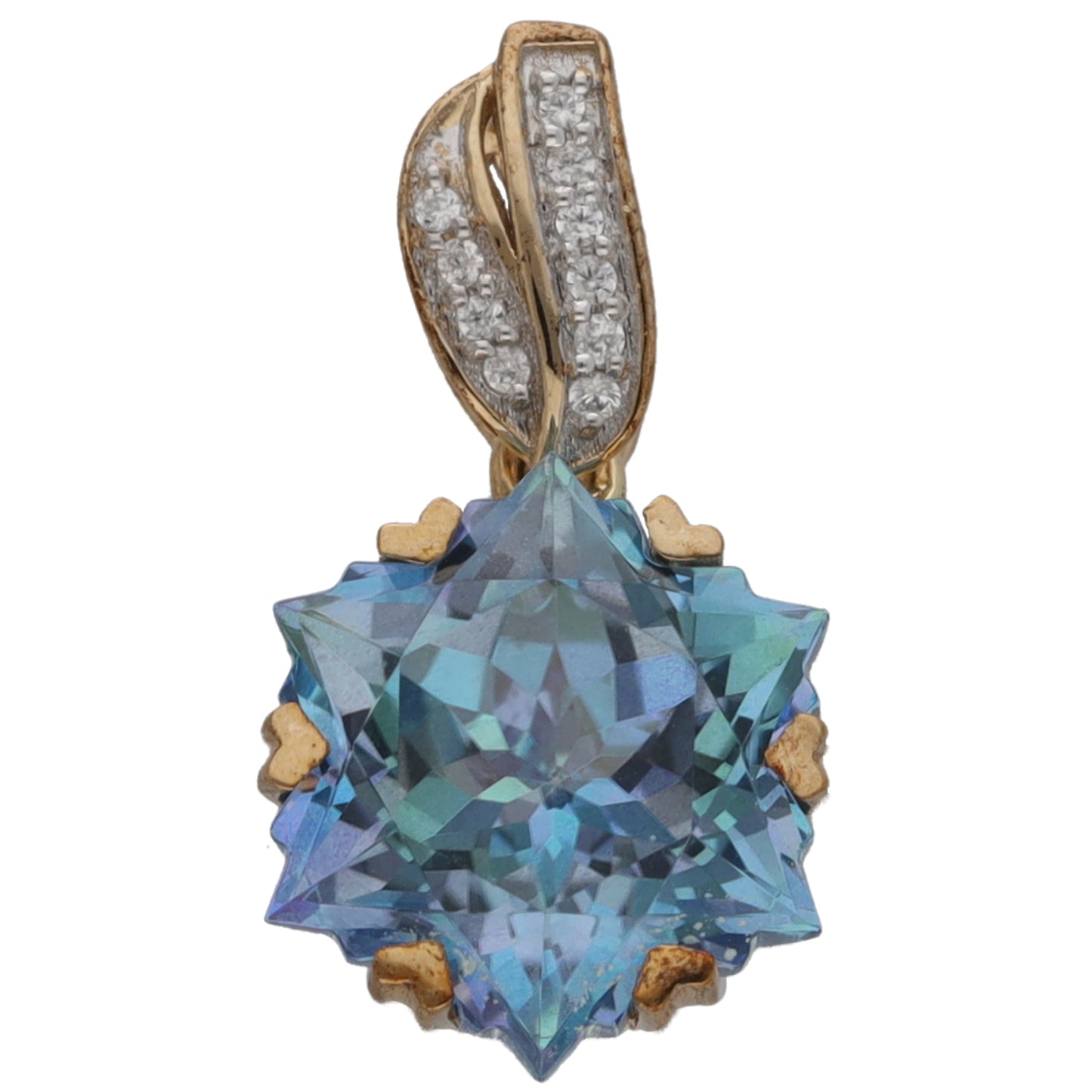 9ct Gold Coated Topaz & Imitation Gems Dress/Cocktail Pendant