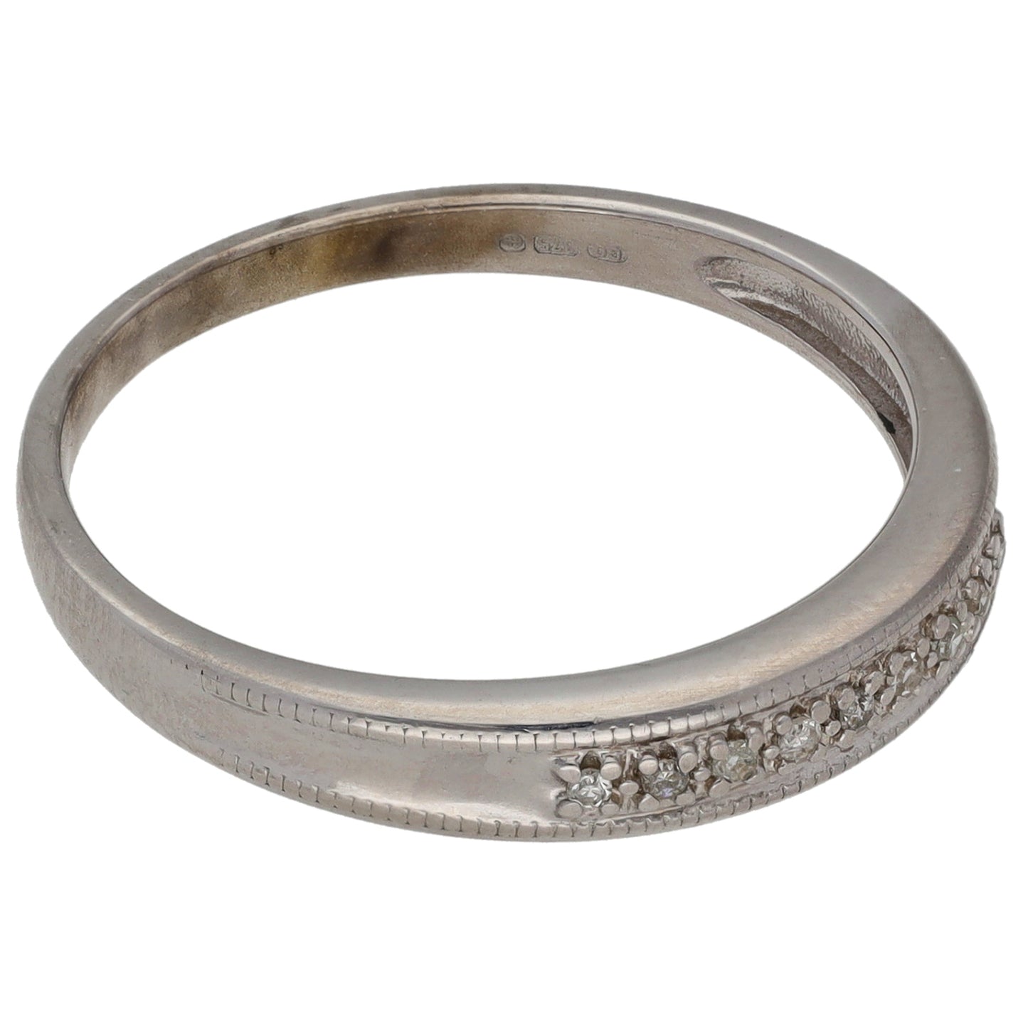 9ct Gold 0.09ct Diamond Half Eternity Ring Size Q