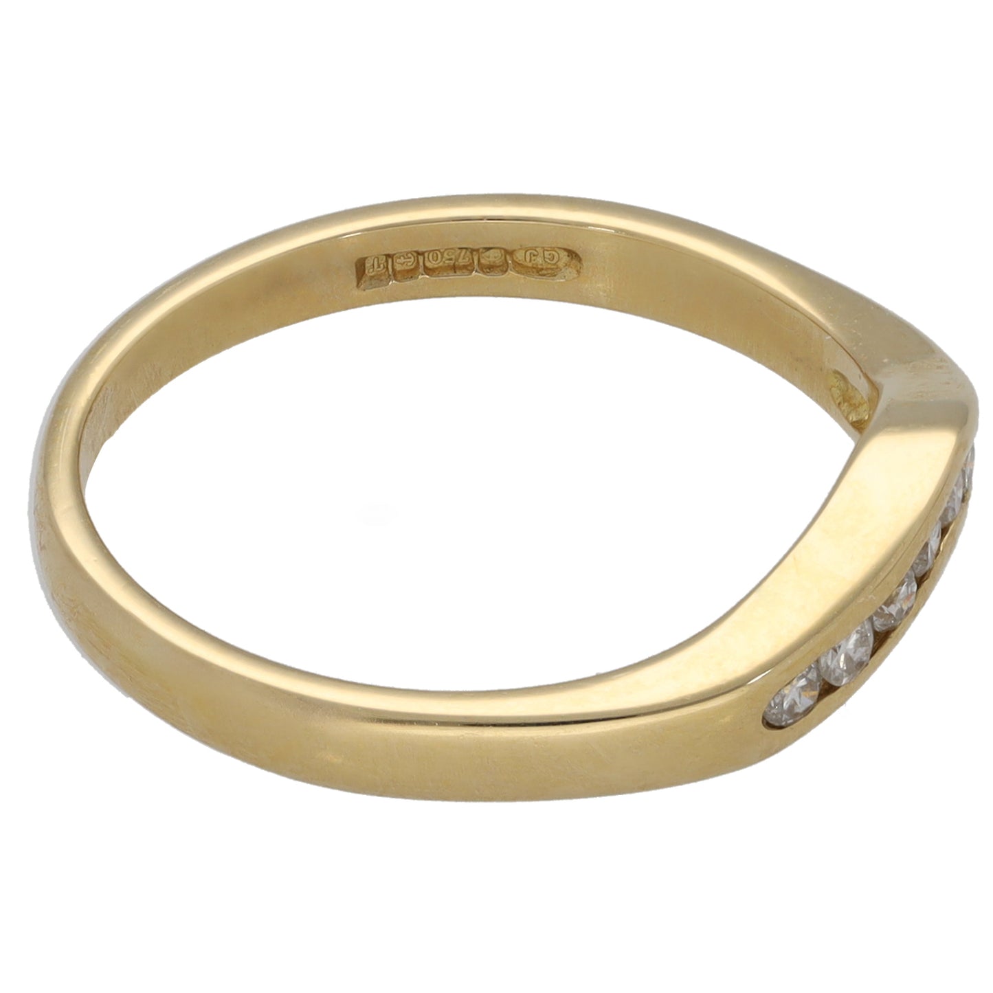 18ct Gold 0.15ct Diamond Wishbone Ring Size N