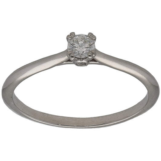 Platinum 0.21ct Diamond Solitaire Ring Size T