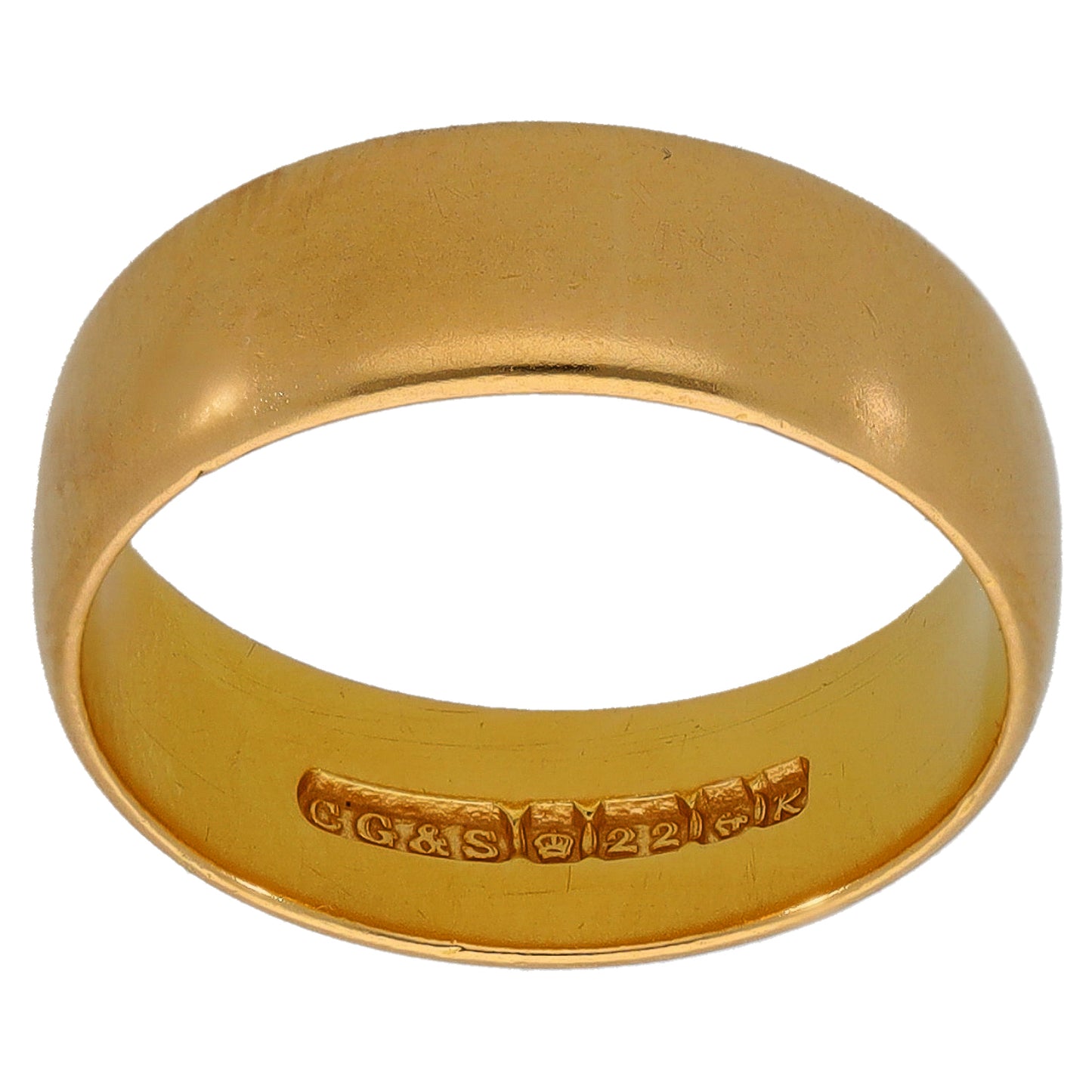22ct Gold Plain Wedding Ring Size K