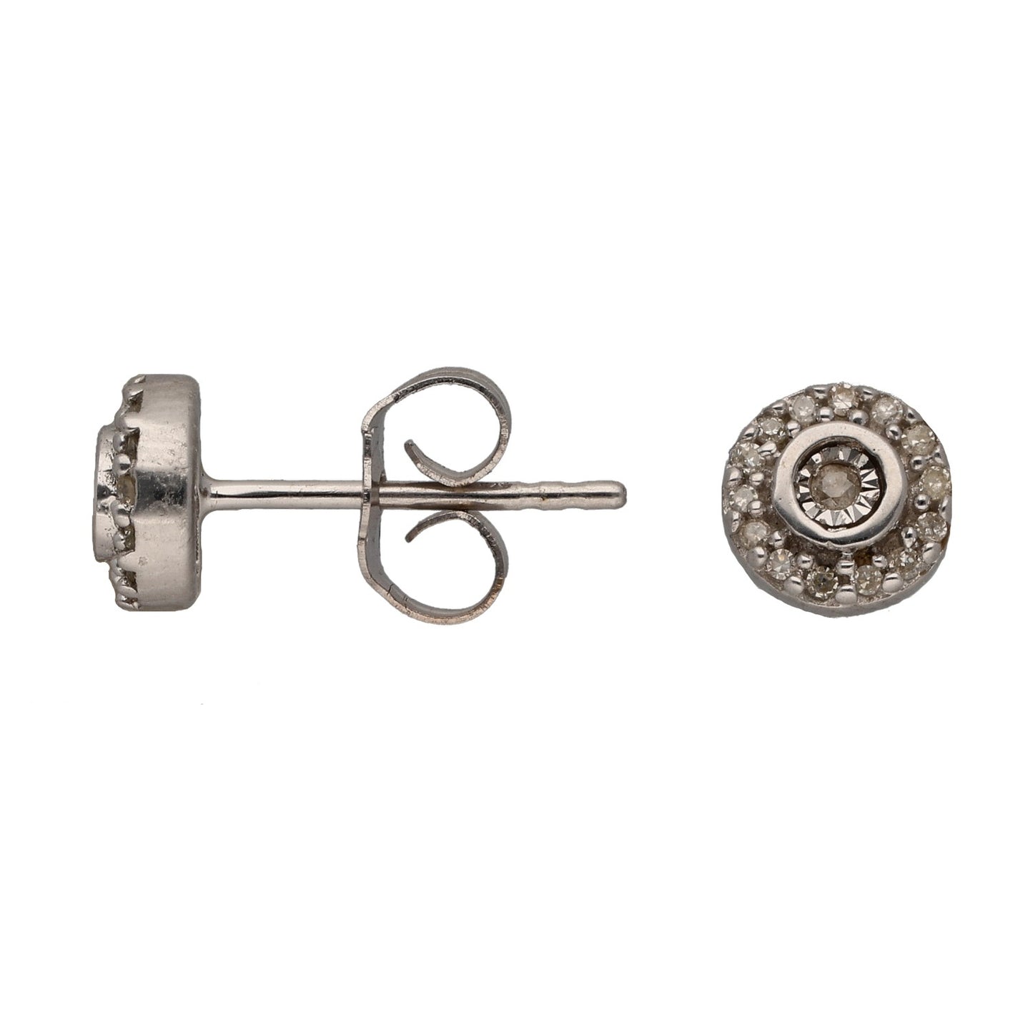 9ct White Gold 0.16ct Diamond Cluster Earrings