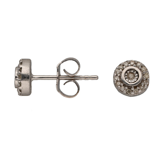 9ct White Gold 0.16ct Diamond Cluster Earrings