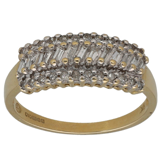9ct Gold 0.185ct Diamond Dress/Cocktail Ring Size L