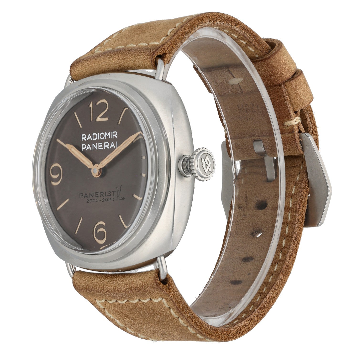 Panerai Radiomir Paneritsa PAM02020, brown dial, brown leather strap, limited edition watch 