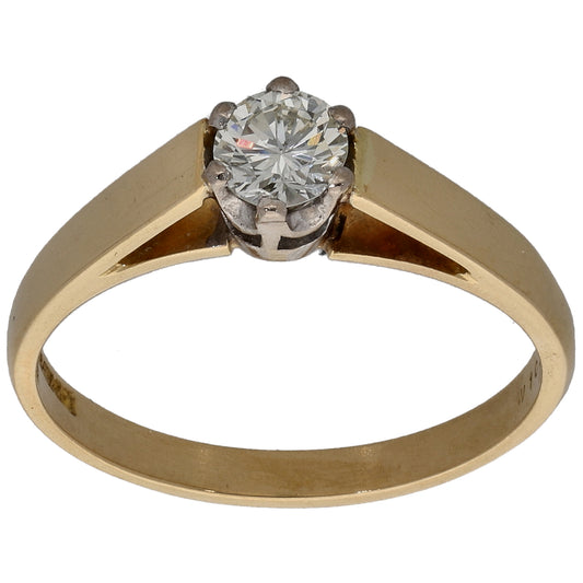 18ct Gold 0.30ct Diamond Solitaire Ring Size N
