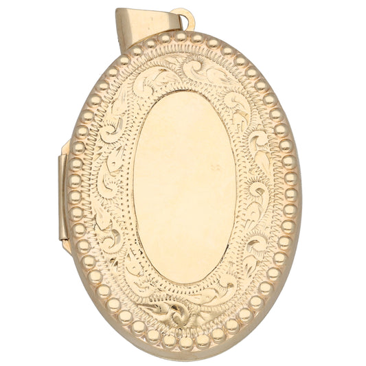 9ct Gold Patterned Locket Pendant