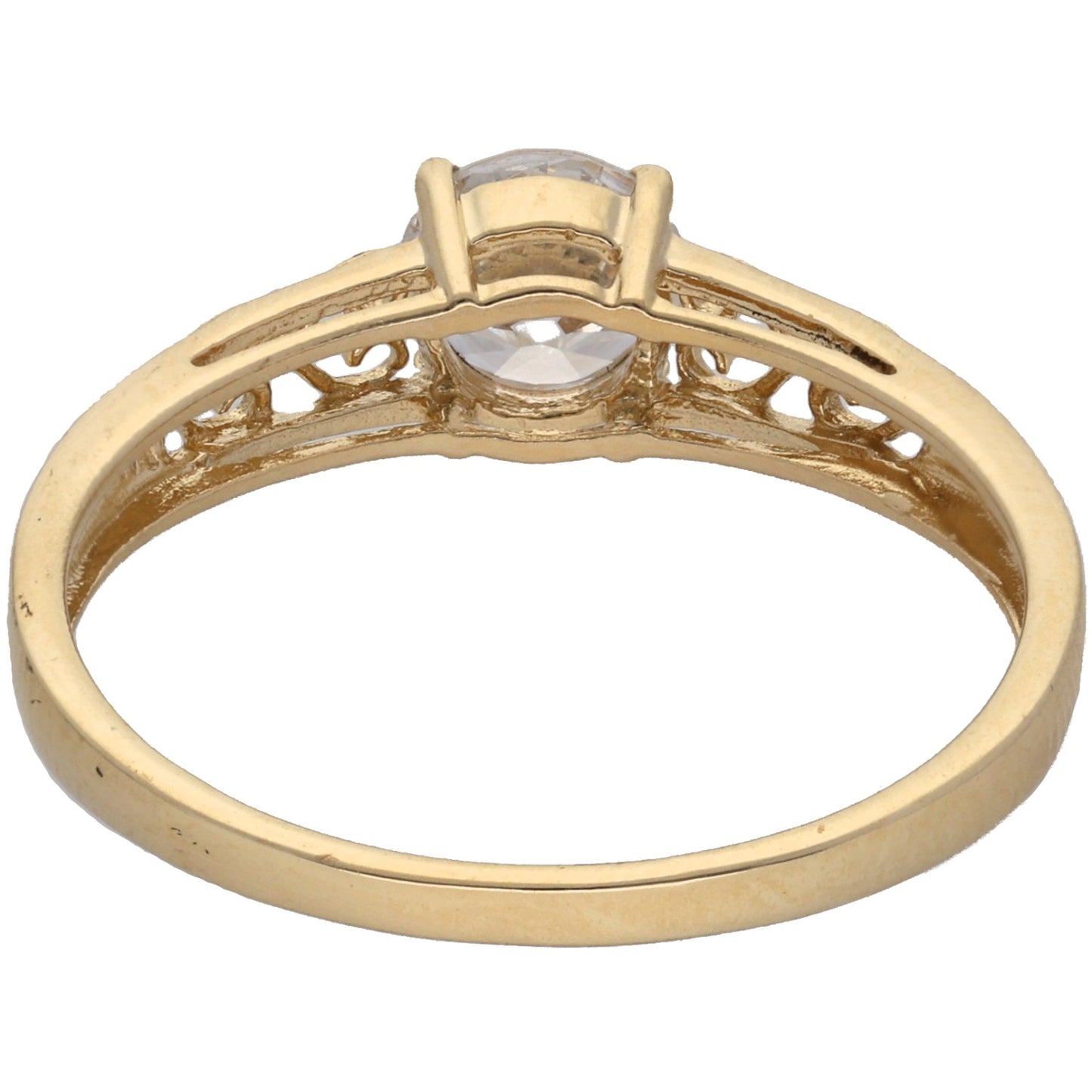 14ct Gold Cubic Zirconia Single Stone Ring Size U