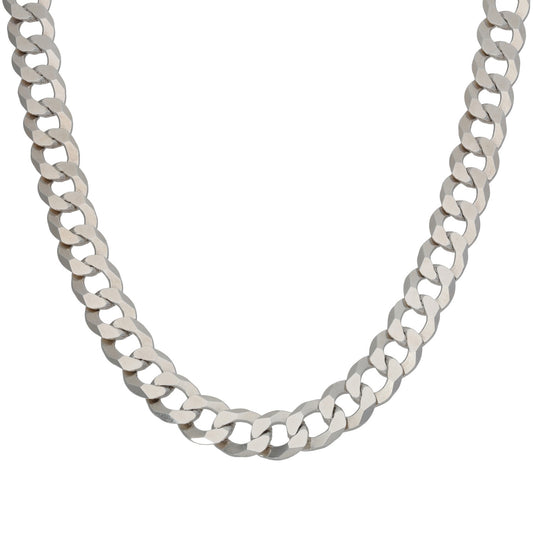 Sterling silver curb chain necklace with chunky oval links