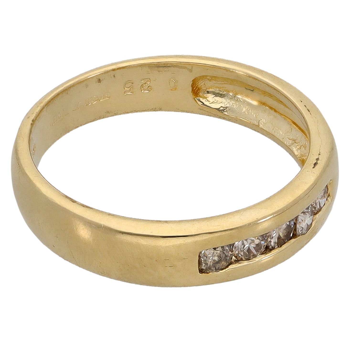 18ct Gold 0.25ct Diamond Half Eternity Ring Size N