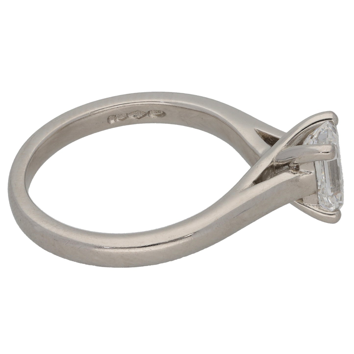 Platinum 0.96ct Diamond Single Stone Ring Size K