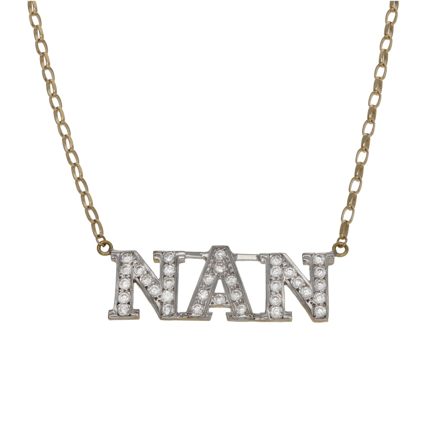 9ct Gold Cubic Zirconia Nan Chain/Necklace 20"