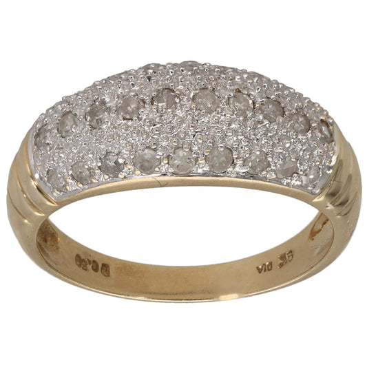 9ct Gold 0.50ct Diamond Dress/Cocktail Ring Size Q