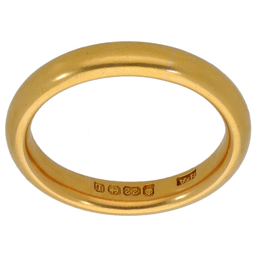 22ct Gold Plain Wedding Ring Size N