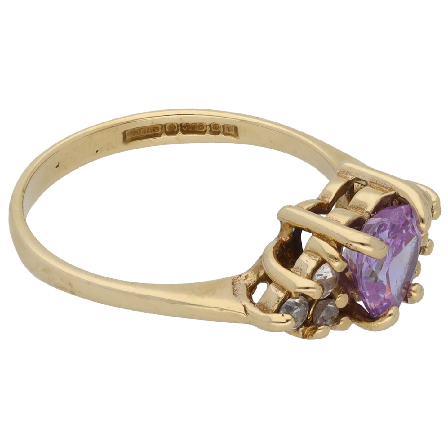 9ct Gold Cubic Zirconia Dress/Cocktail Ring Size K