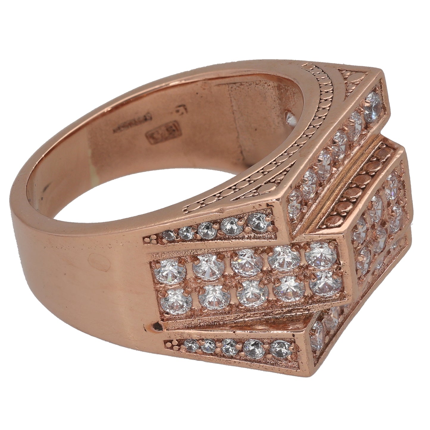 9ct Rose Gold Cubic Zirconia Alternative Ring Size Z+2