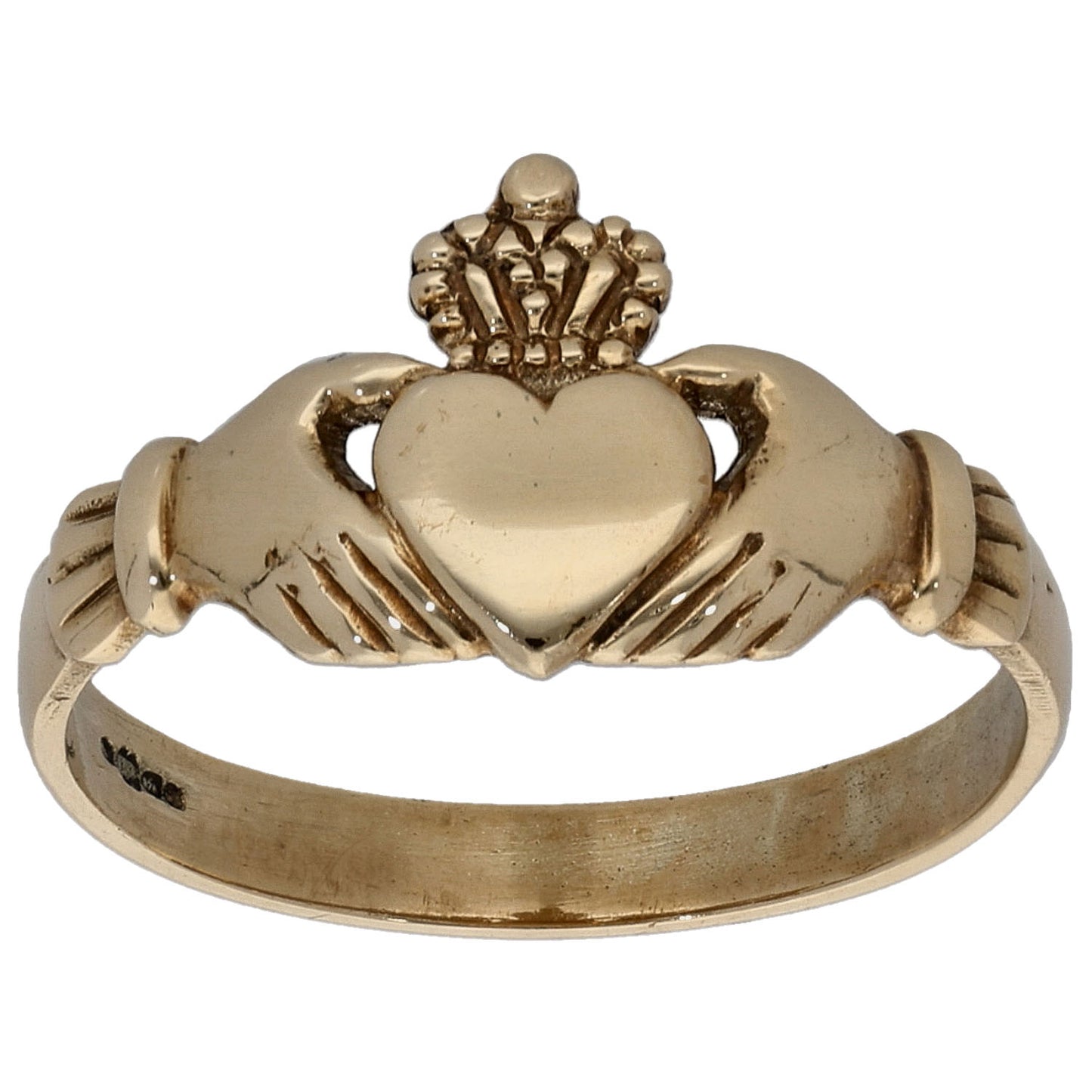 9ct Gold Claddagh Ring Size O
