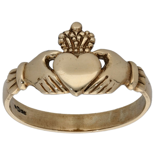 9ct Gold Claddagh Ring Size O