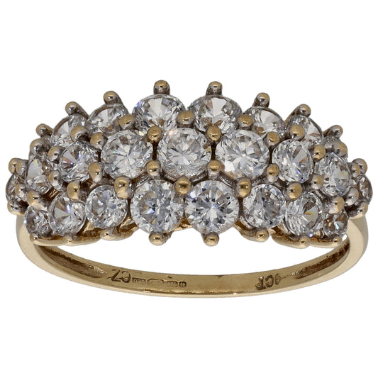9ct Gold Cubic Zirconia Dress/Cocktail Ring Size O