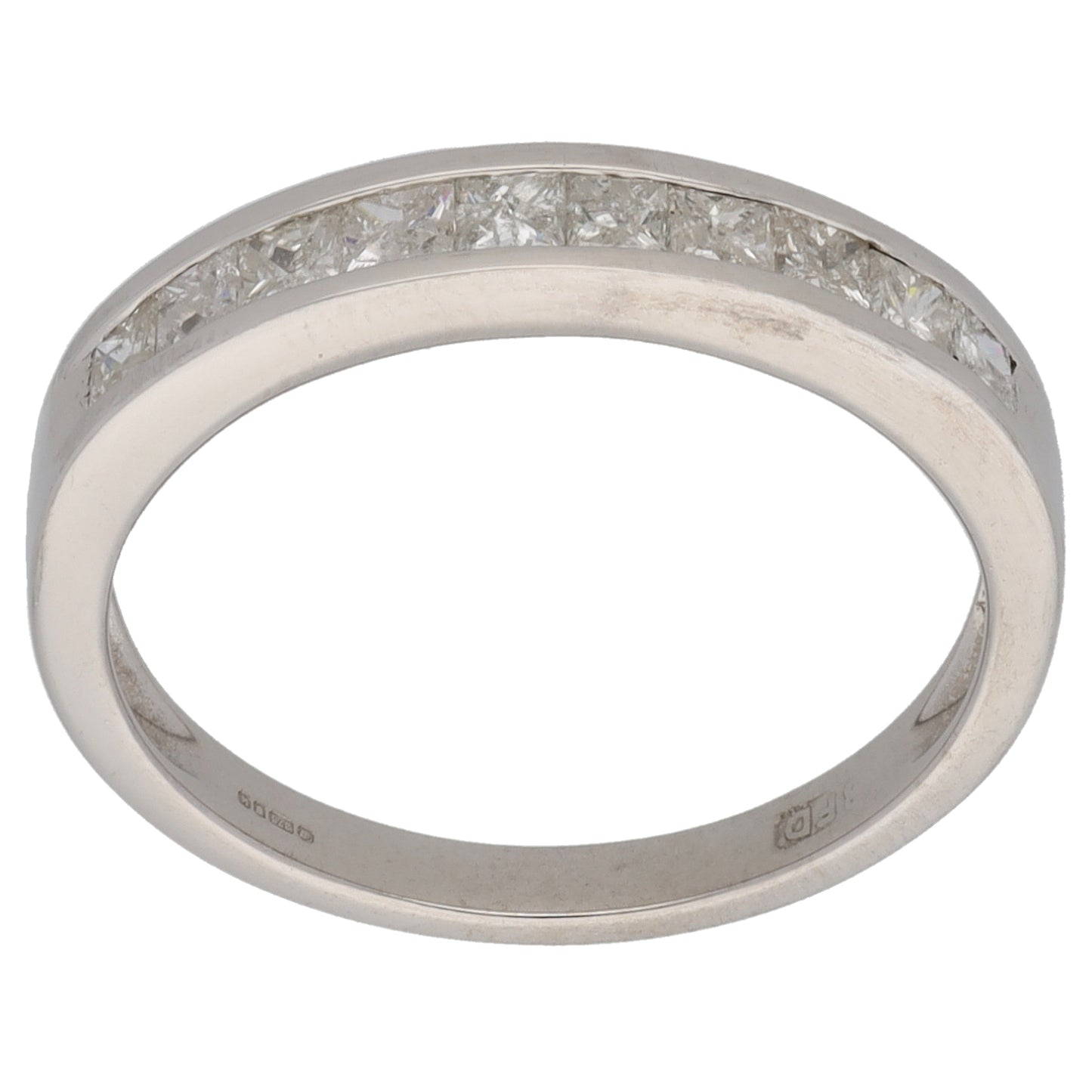 9ct White Gold 0.50ct Diamond Half Eternity Ring Size L