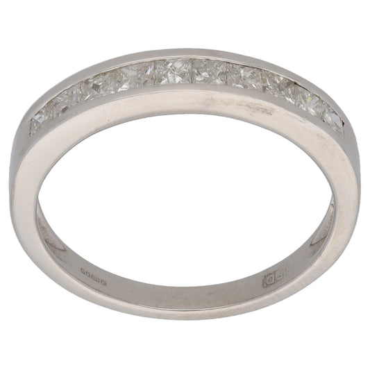 9ct White Gold 0.50ct Diamond Half Eternity Ring Size L