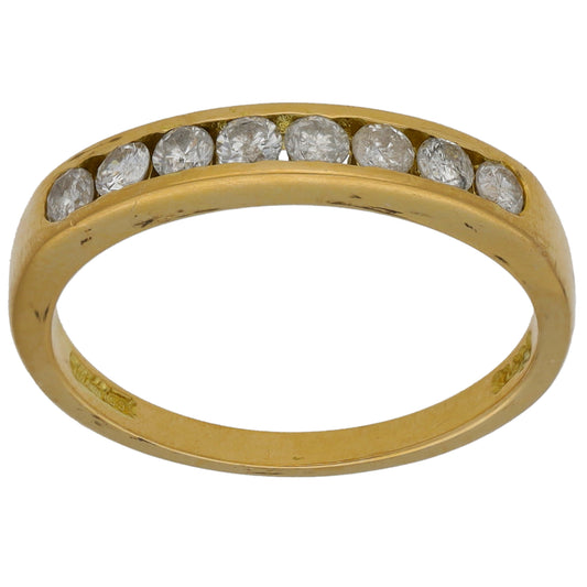 9ct Gold 0.24ct Diamond Half Eternity Ring Size M