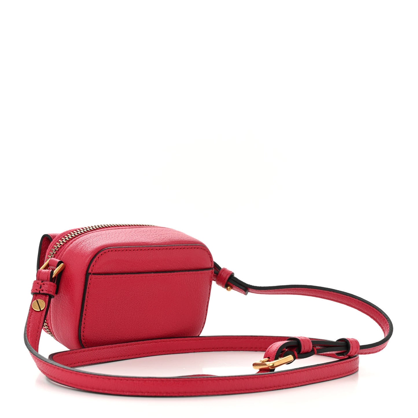 Christian Dior Mini Saddle Goatskin Leather Bag - Raspberry