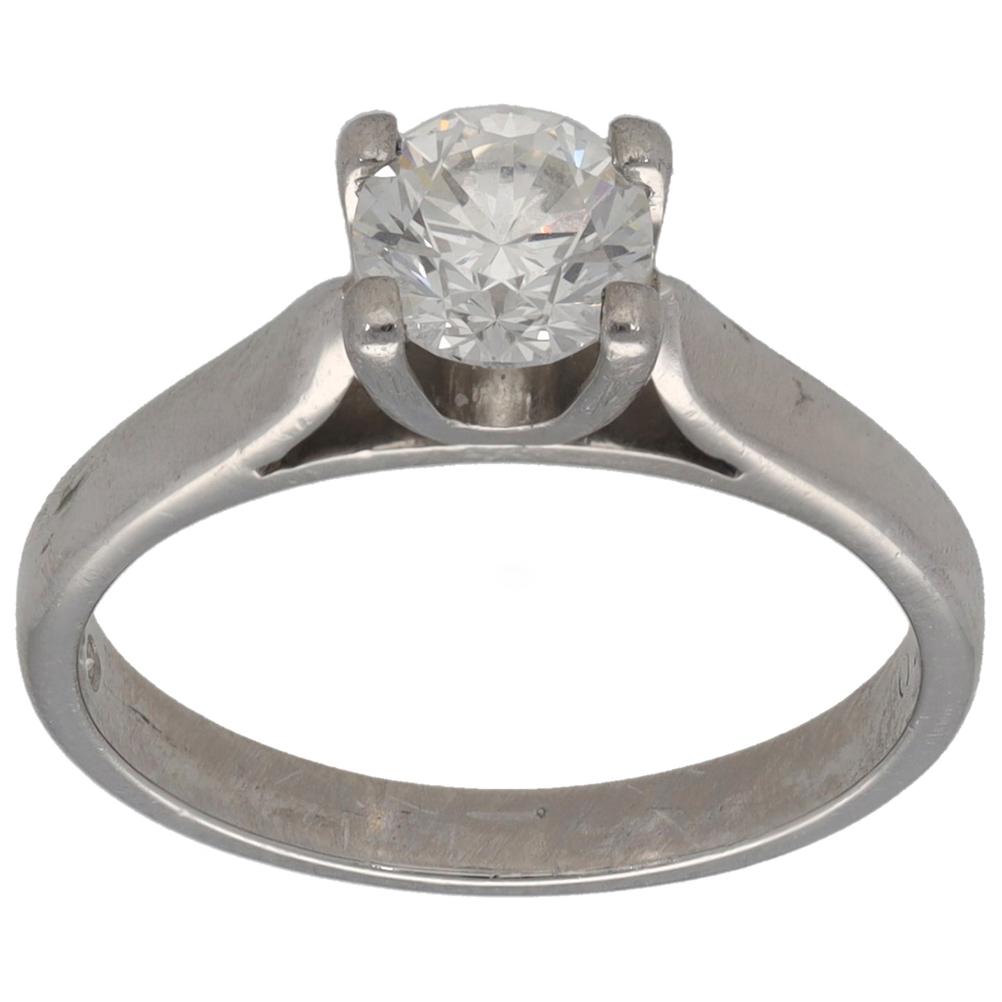 Platinum 0.70ct Diamond Solitaire Ring Size K