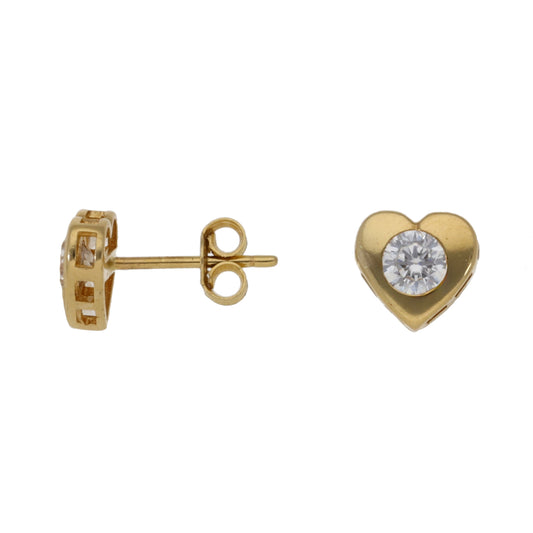 14ct Gold Cubic Zirconia Stud Earrings