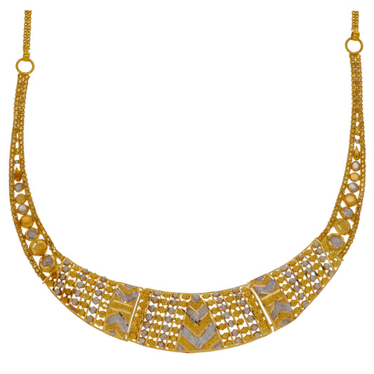 22ct Bi-Colour Gold Fancy Necklace 18"