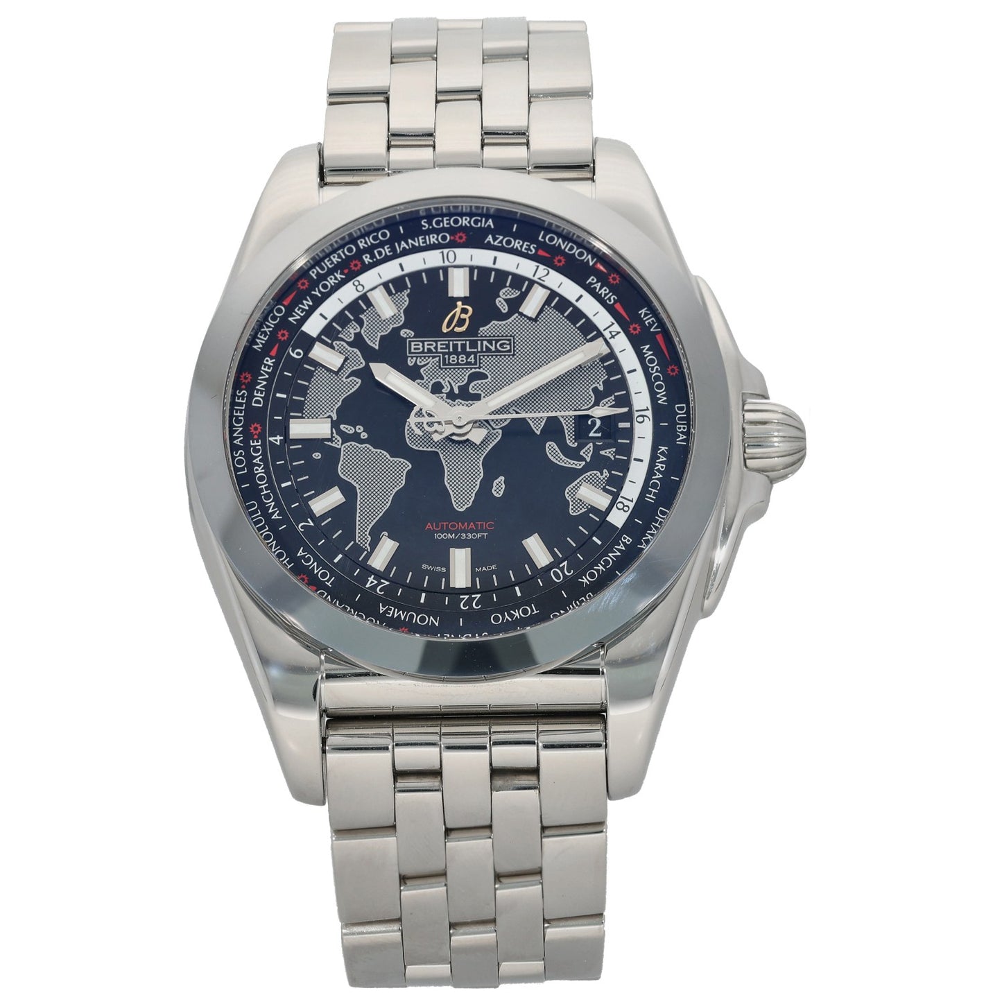 Breitling Galactic Unitime SleekT WB3510 44mm Stainless Steel Watch