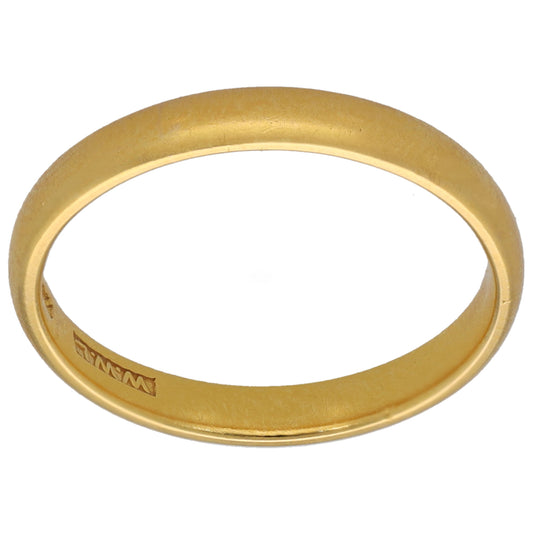 22ct Gold Plain Wedding Ring Size K