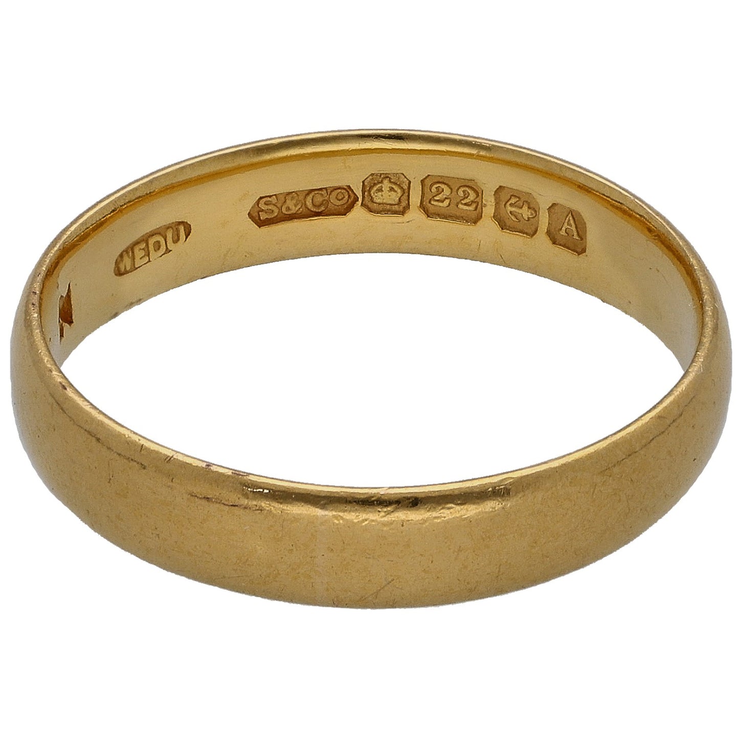 22ct Gold Plain Wedding Ring Size M
