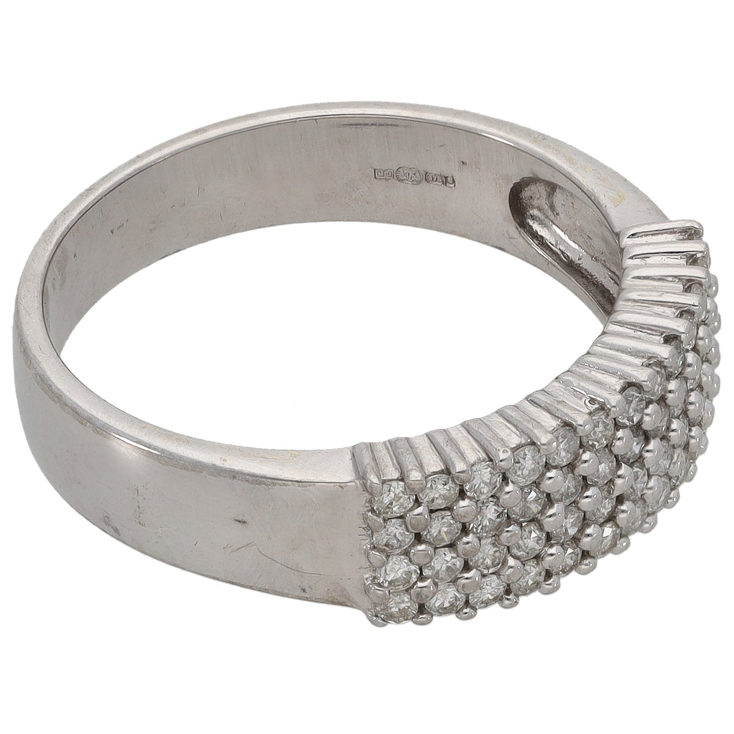 9ct White Gold 0.255ct Diamond Half Eternity Ring Size P