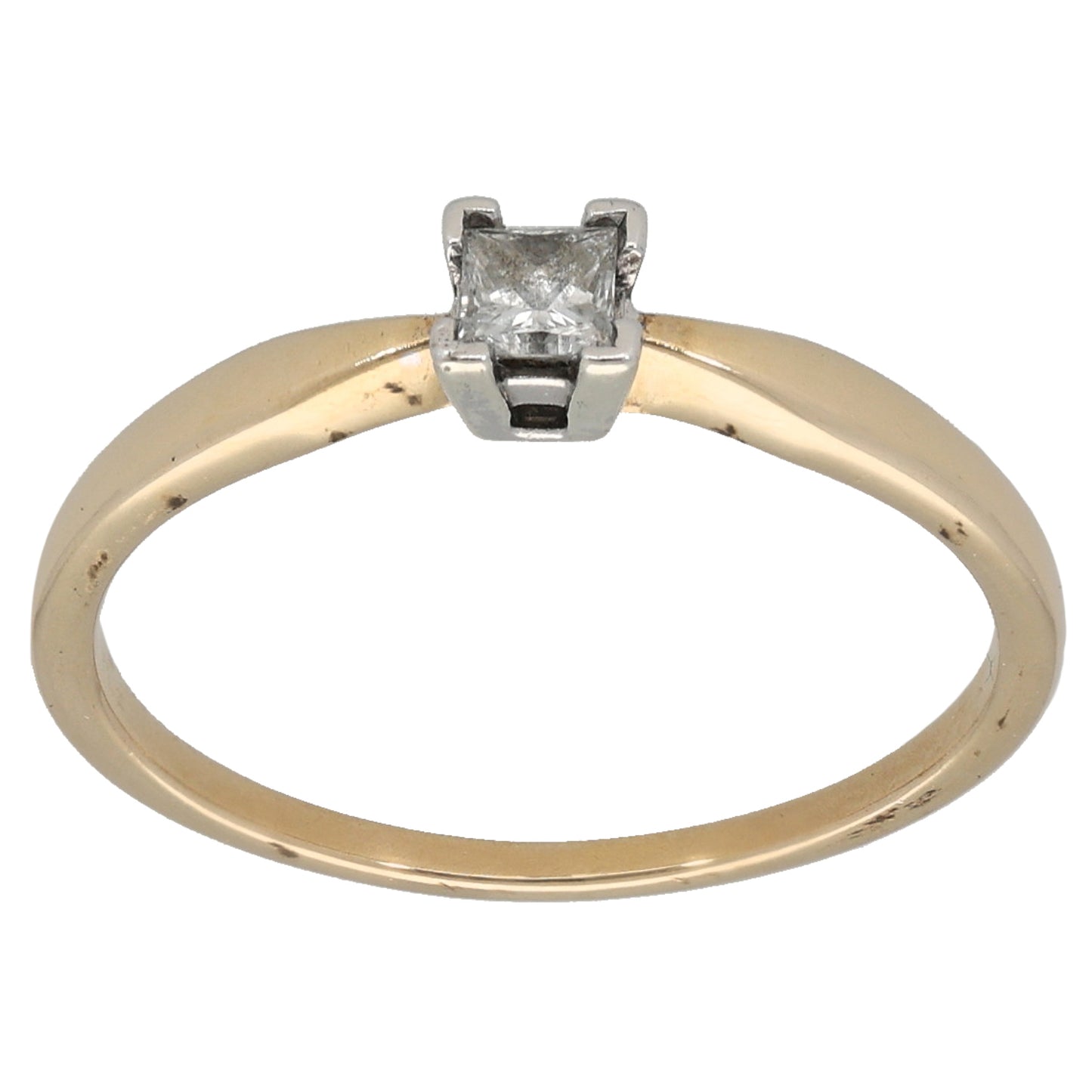 9ct Gold 0.15ct Diamond Solitaire Ring Size N