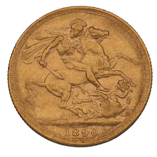 22ct Gold Queen Victoria Full Sovereign Coin 1890