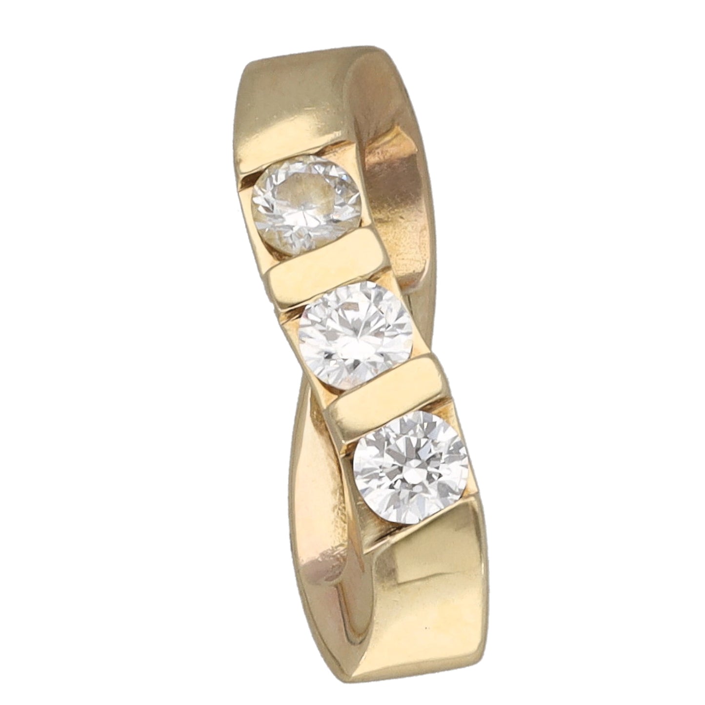 9ct Gold Cubic Zirconia Three Stone Pendant