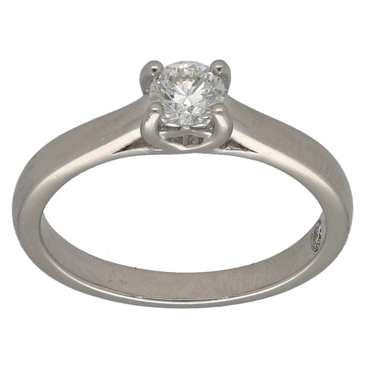 Platinum 0.32ct Diamond Solitaire Ring Size L