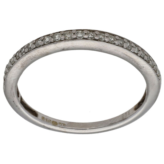 9ct White Gold 0.135ct Diamond Half Eternity Ring Size L