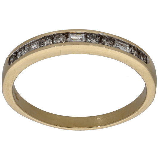 14ct Gold 0.14ct Diamond Alternative Ring Size O