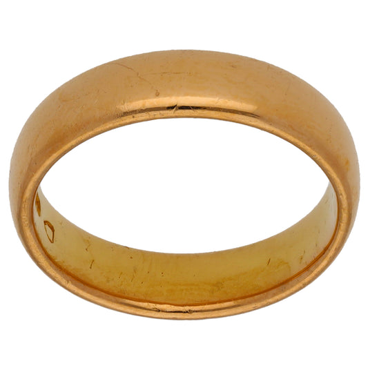 22ct Gold Plain Wedding Ring Size M