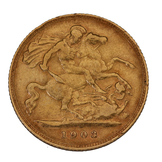 22ct Gold King Edward VII Half Sovereign Coin 1903